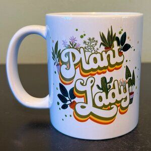 Loftipop PLANT LADY Ceramic Mug ~  Pothos ~ Snake Plants ~ Succulents ~ Ficus